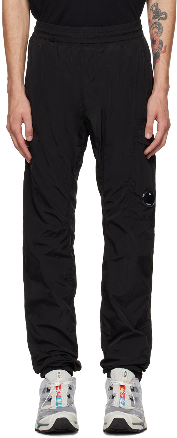 Shop C.p. Company Black Lens Cargo Pants In 999 Black