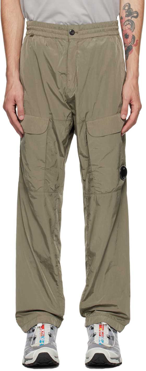 Shop C.p. Company Green Lens Cargo Pants In 359 Walnut