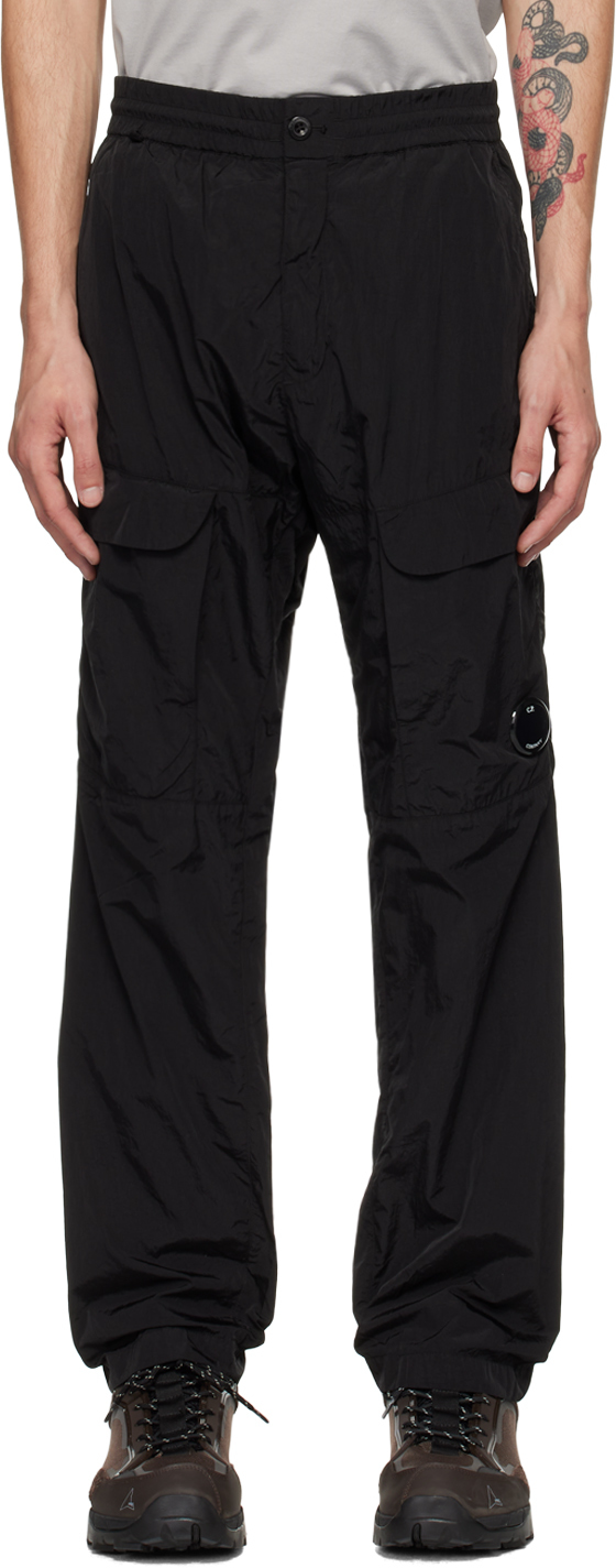 Shop C.p. Company Black Garment-dyed Cargo Pants In 999 Black