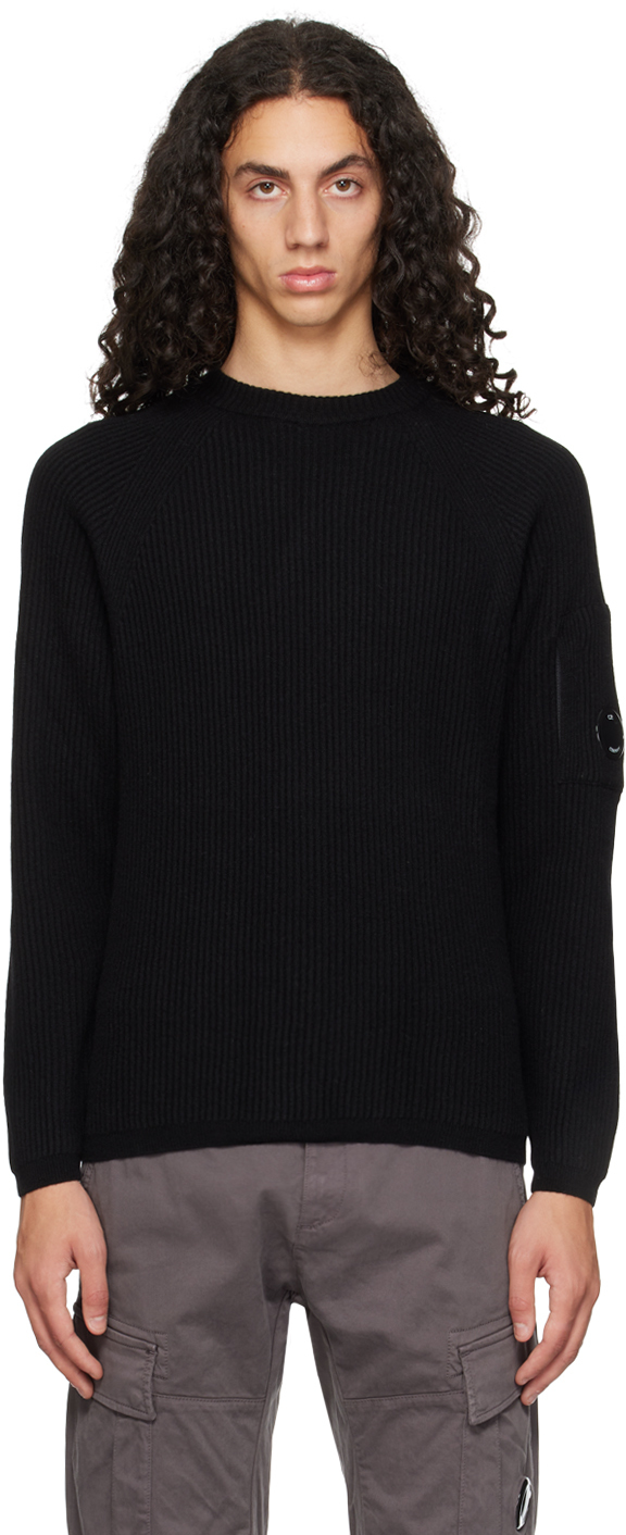 Shop C.p. Company Black Lens Sweater In 999 Black