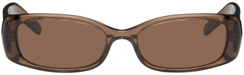 Shop Dmy By Dmy Brown Billy Sunglasses In Transparent Brown