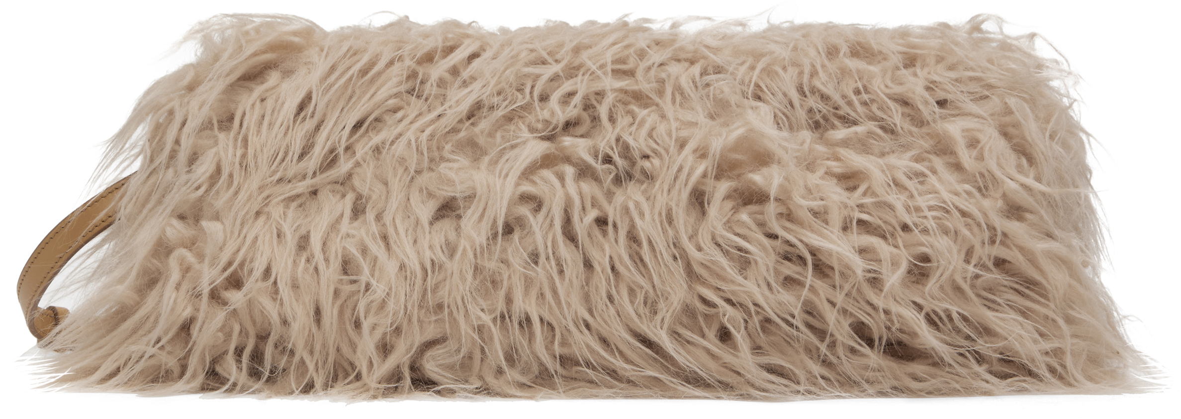 Dries Van Noten Beige Furry Clutch In 005 Ecru