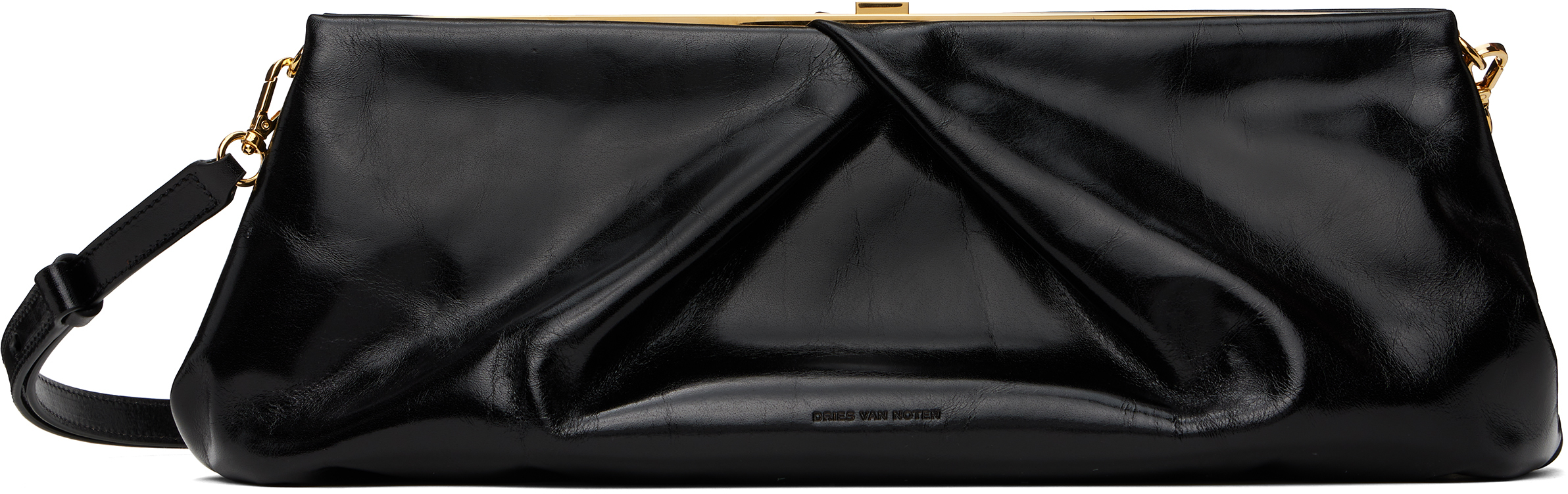 Black Large Leather Clutch