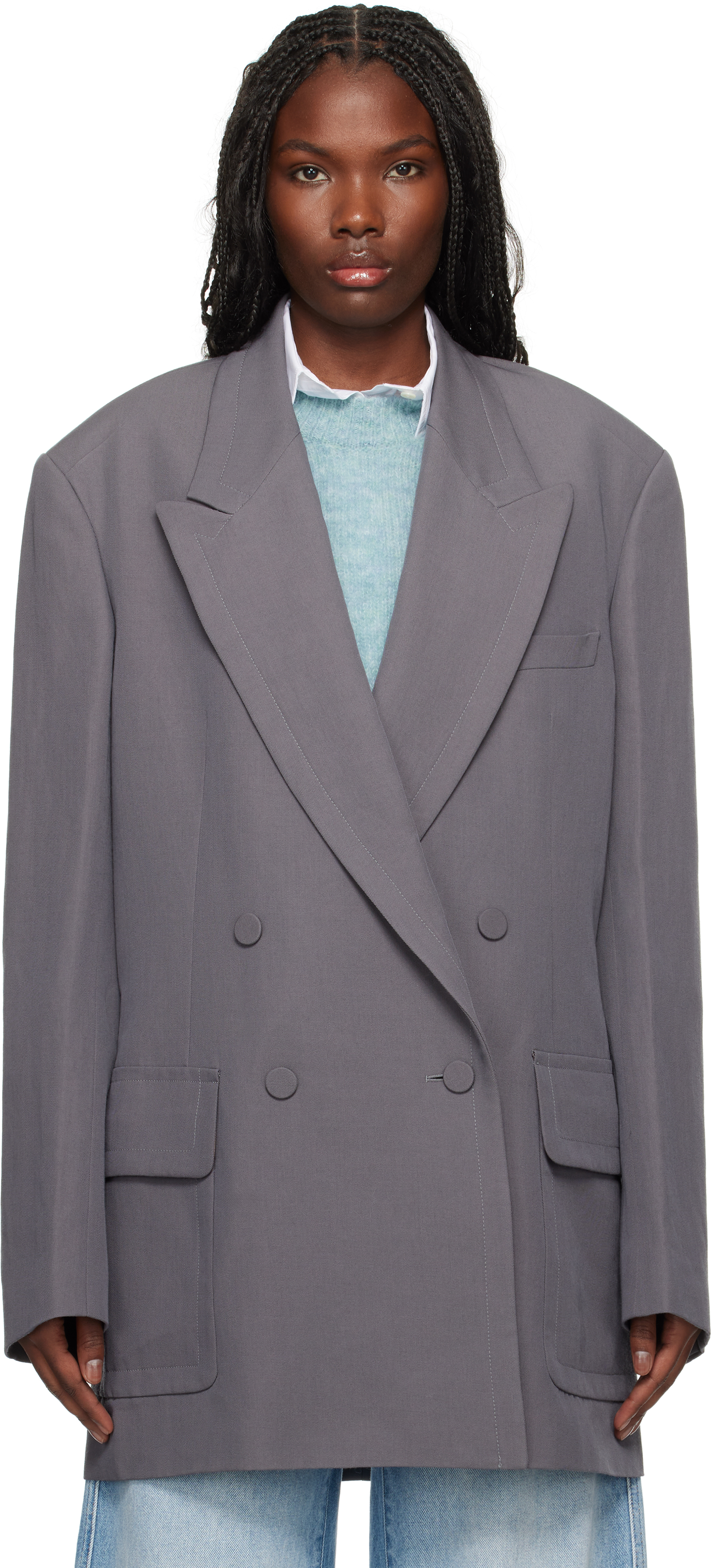 Taupe Wool Blazer by Dries Van Noten on Sale
