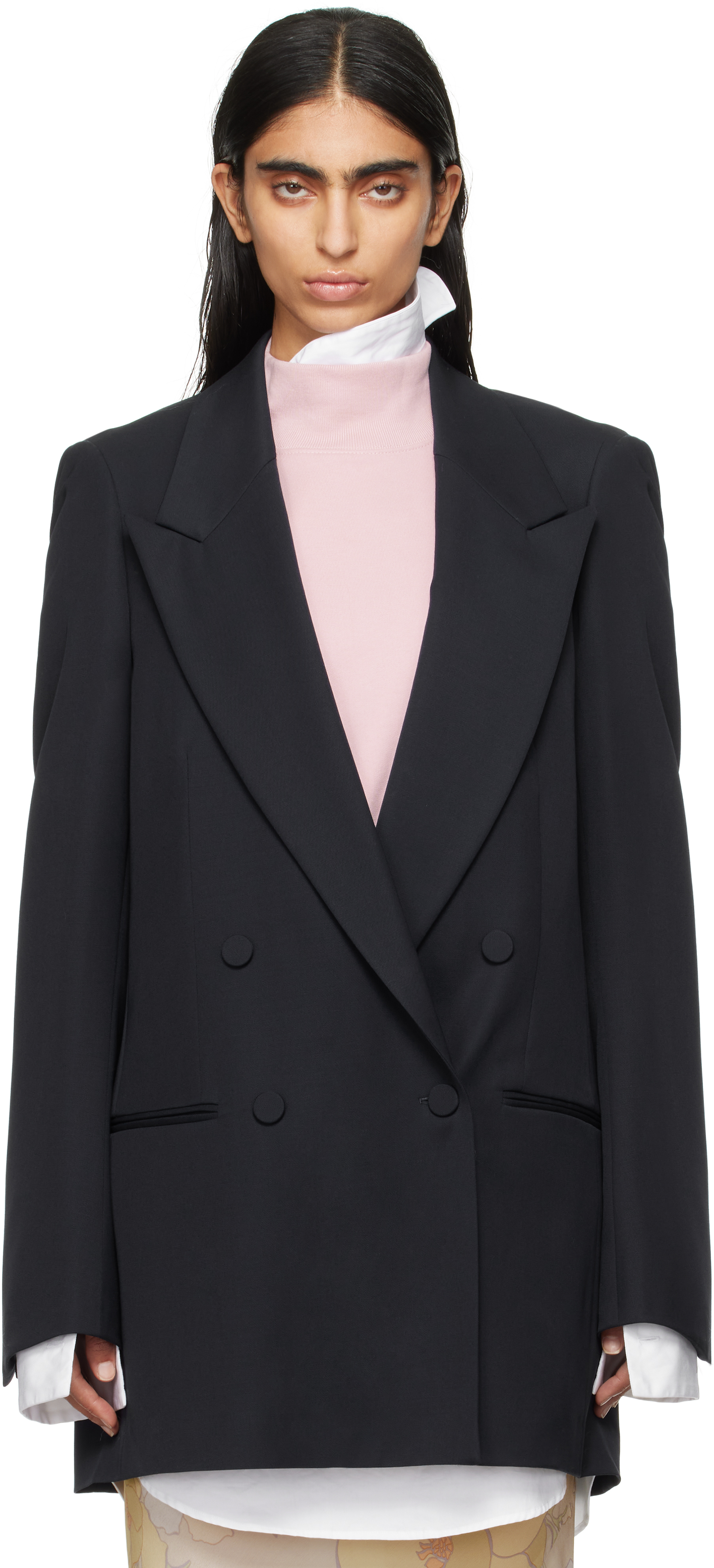 Shop Dries Van Noten Navy Wool Blazer In 509 Navy