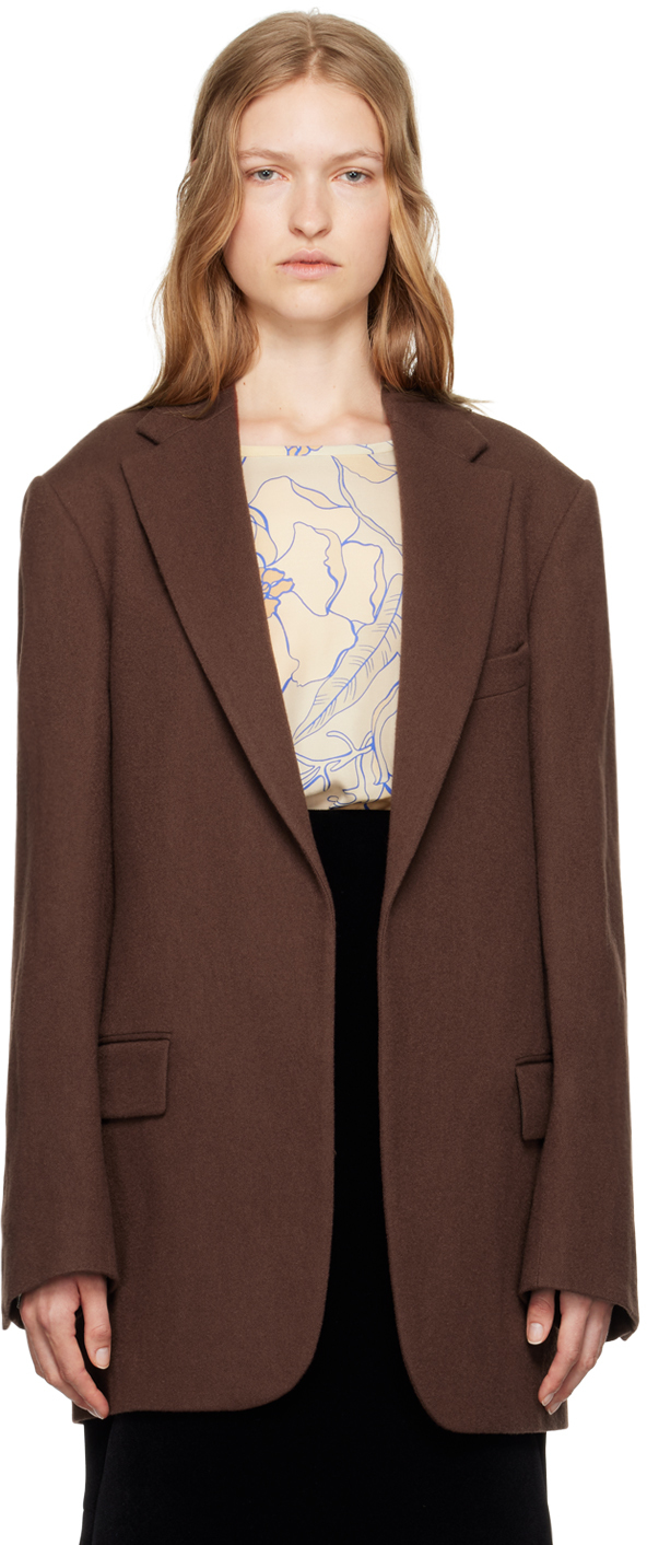 Shop Dries Van Noten Brown Wool Blazer In 703 Brown