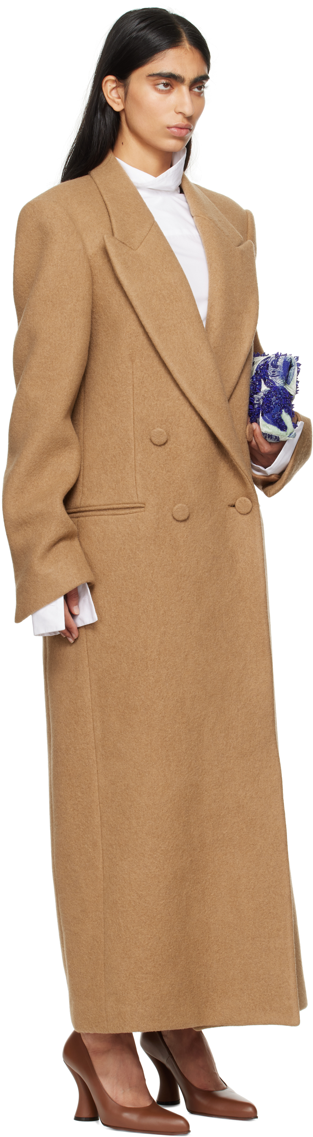 Shop Dries Van Noten Tan Wool Coat In 102 Camel