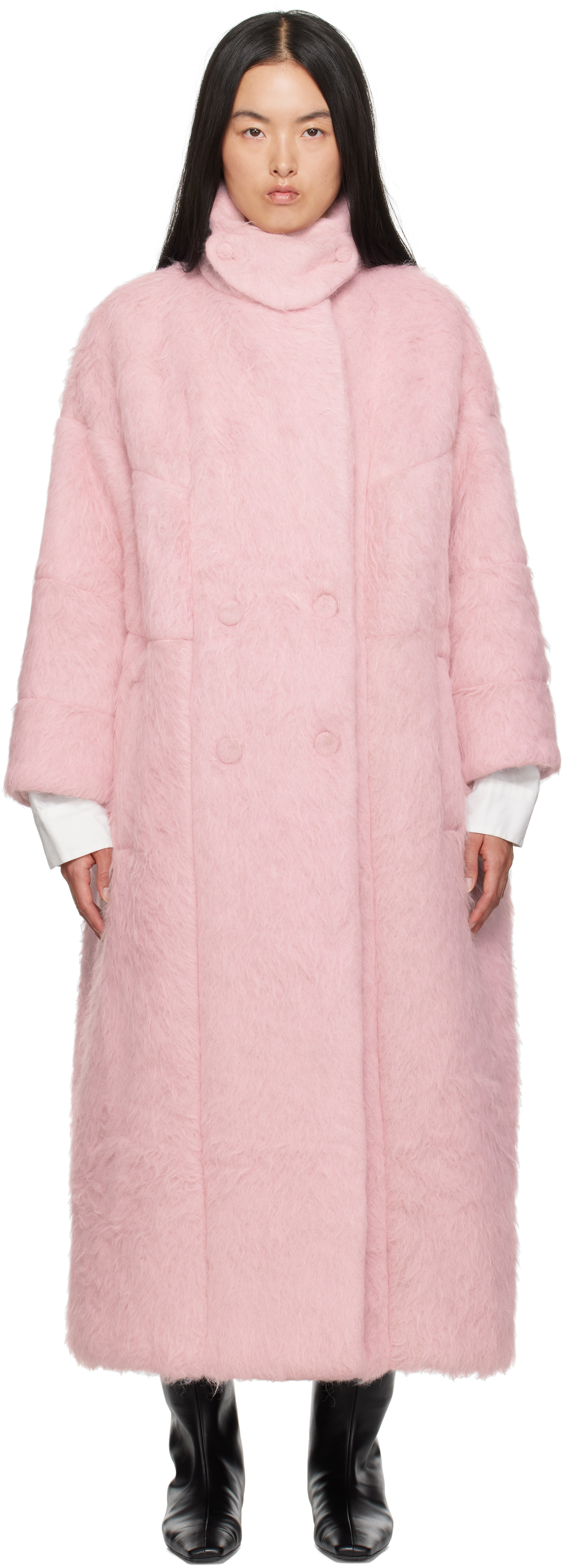 Pink Long Cocoon Coat