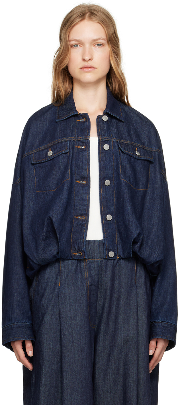 DRIES VAN NOTEN BLUE ROUND DENIM JACKET 