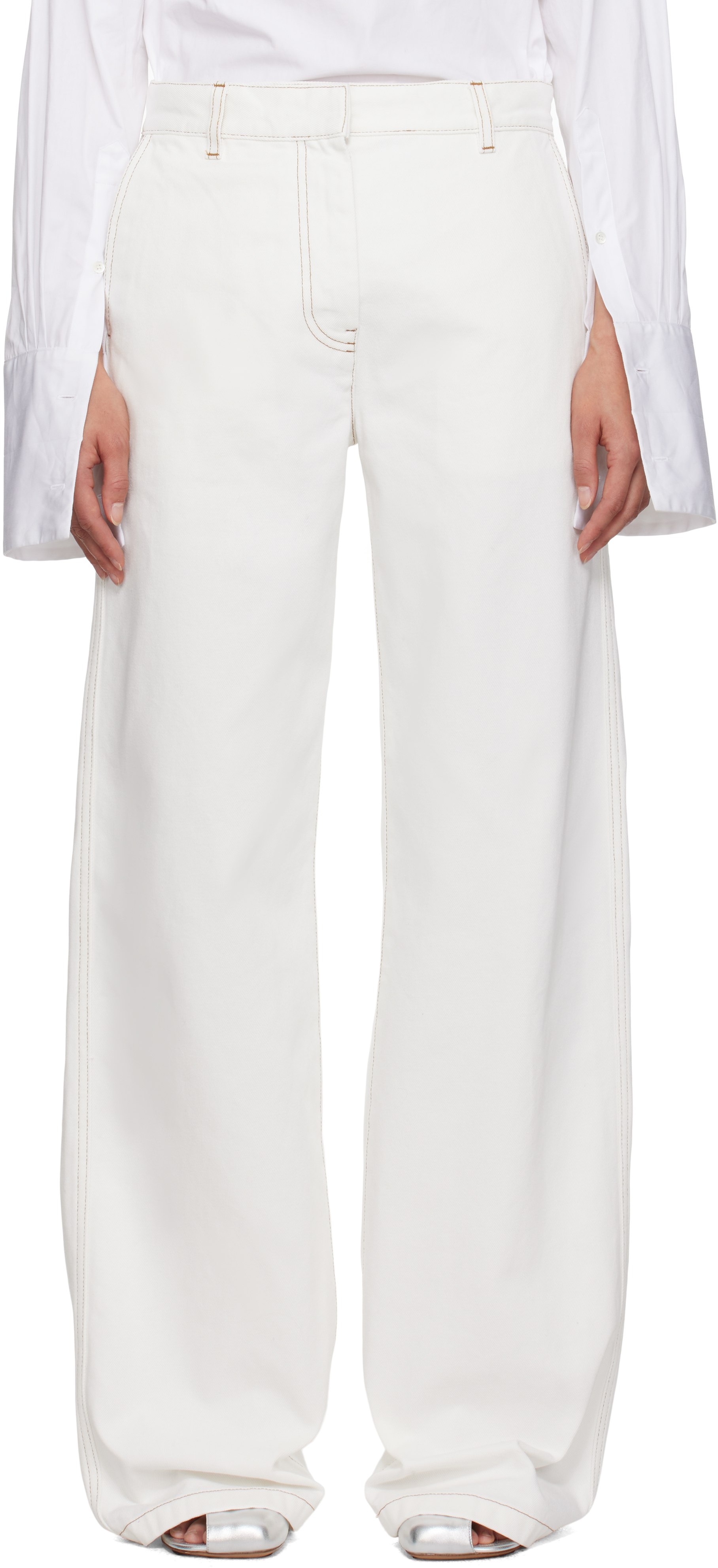 Dries deals Van Noten Perry Skinny Ankle White Jeans Size 32