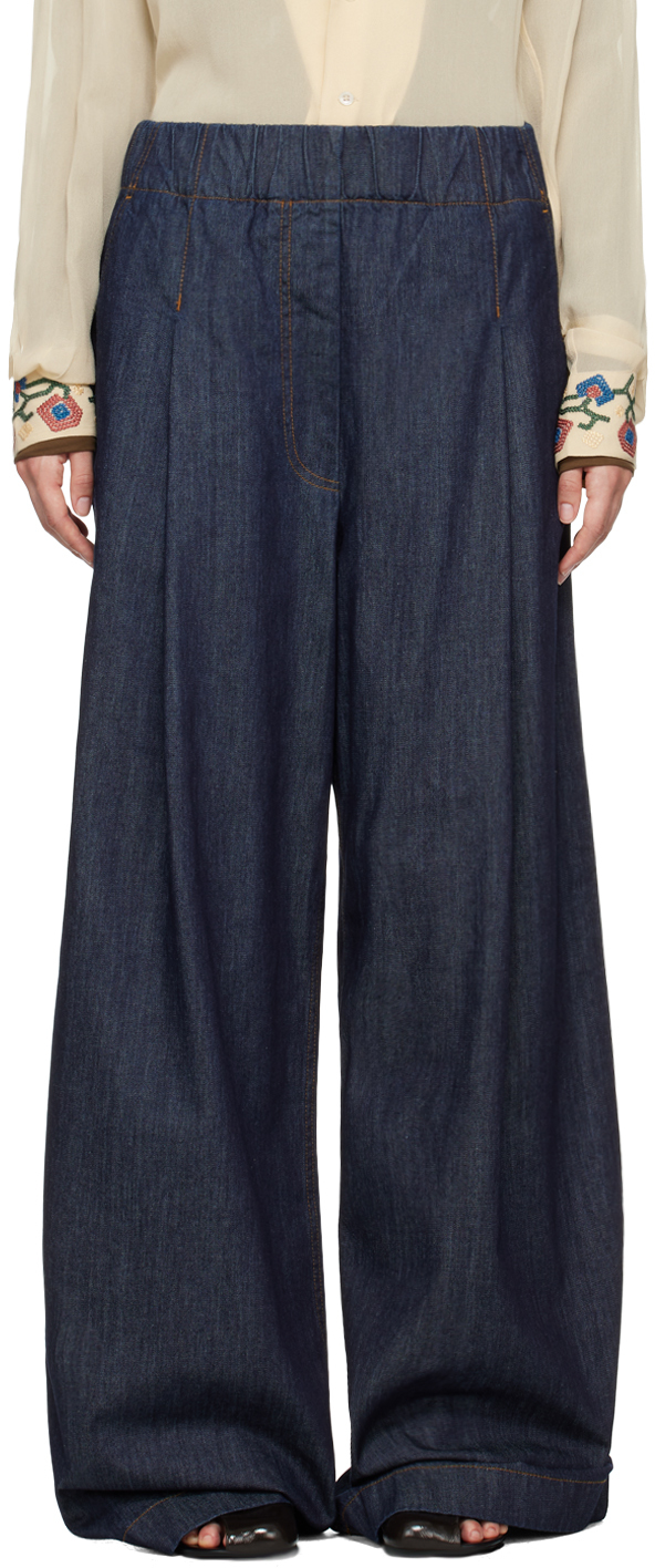 Shop Dries Van Noten Indigo Wide-leg Jeans In 507 Indigo