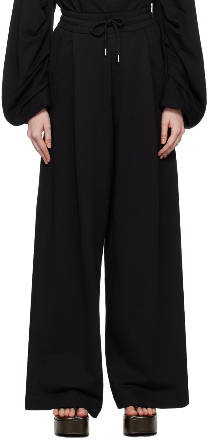 Shop Dries Van Noten Black Loose Sweatpants In 900 Black