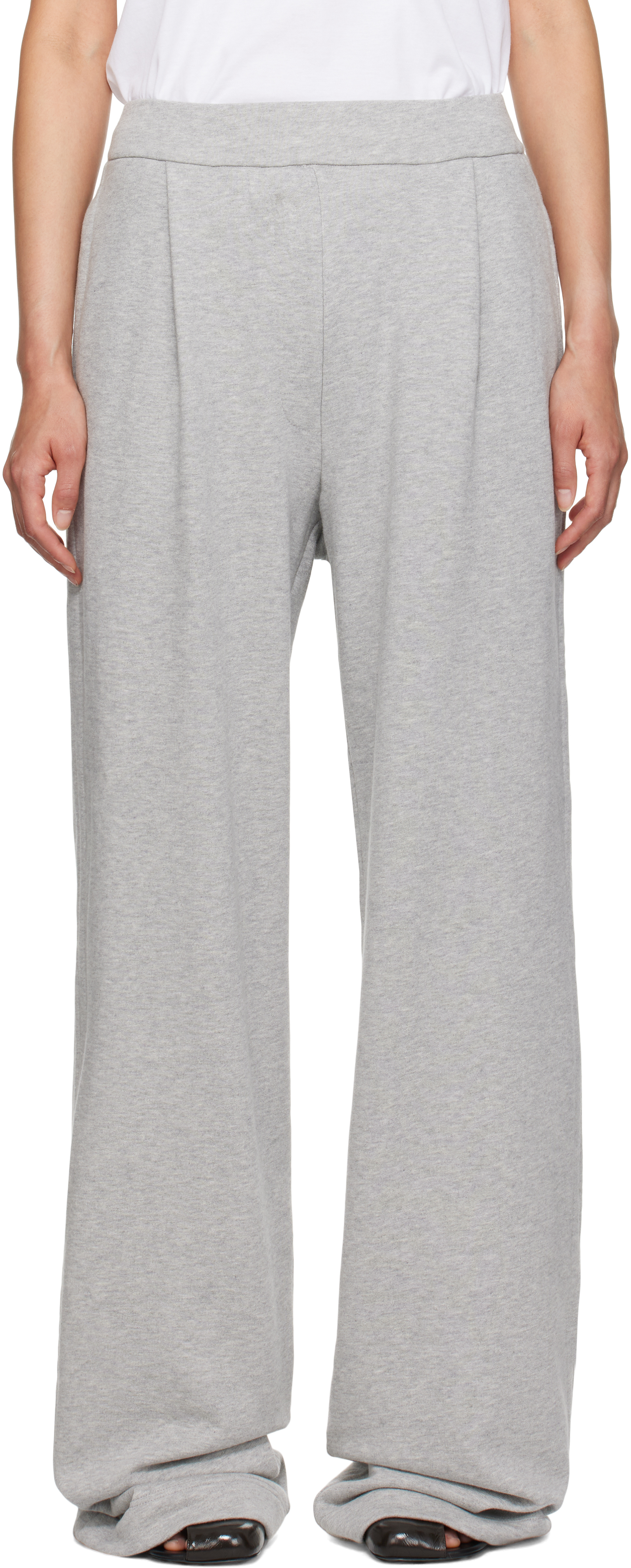 Dries Van Noten Wide Shoulder Joggers With In 813 Grey Melange