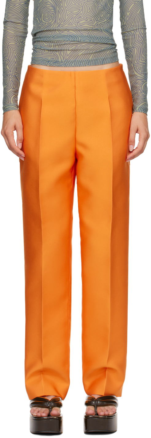 Shop Dries Van Noten Orange Prati Trousers In 353 Orange