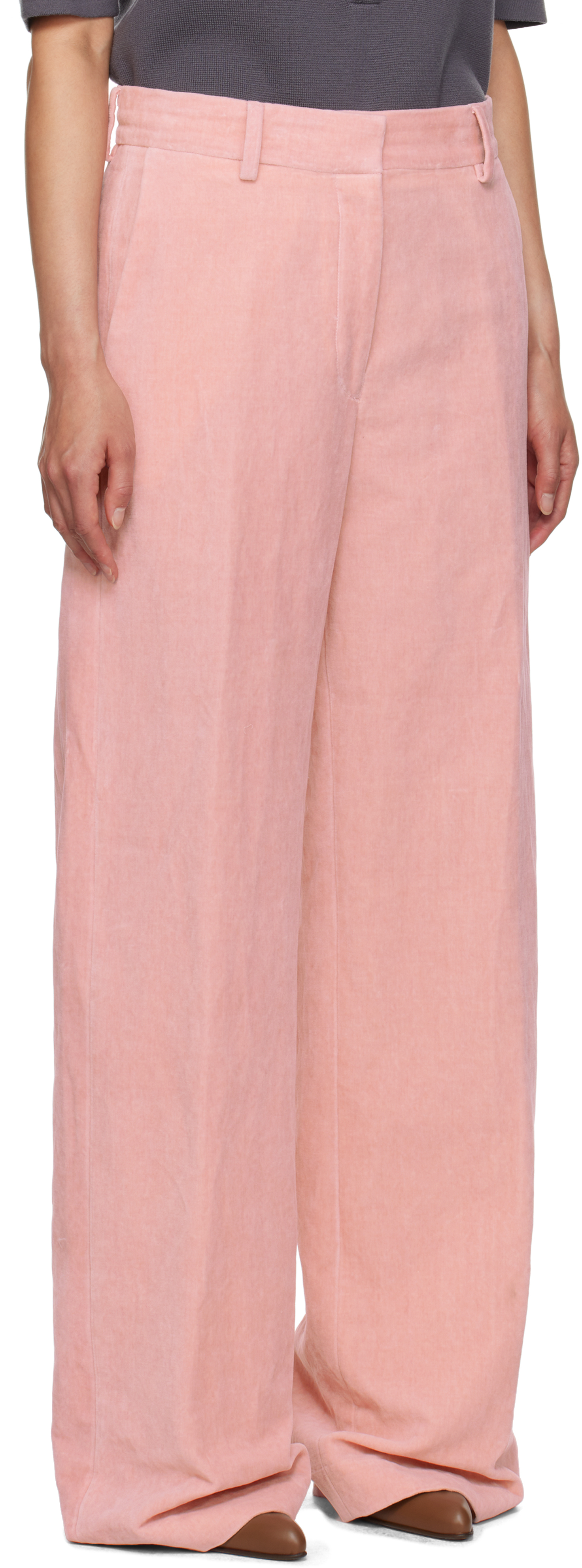 Dries Van Noten Trousers Featuring Back Pocket And Wide Leg In 313 Lpink