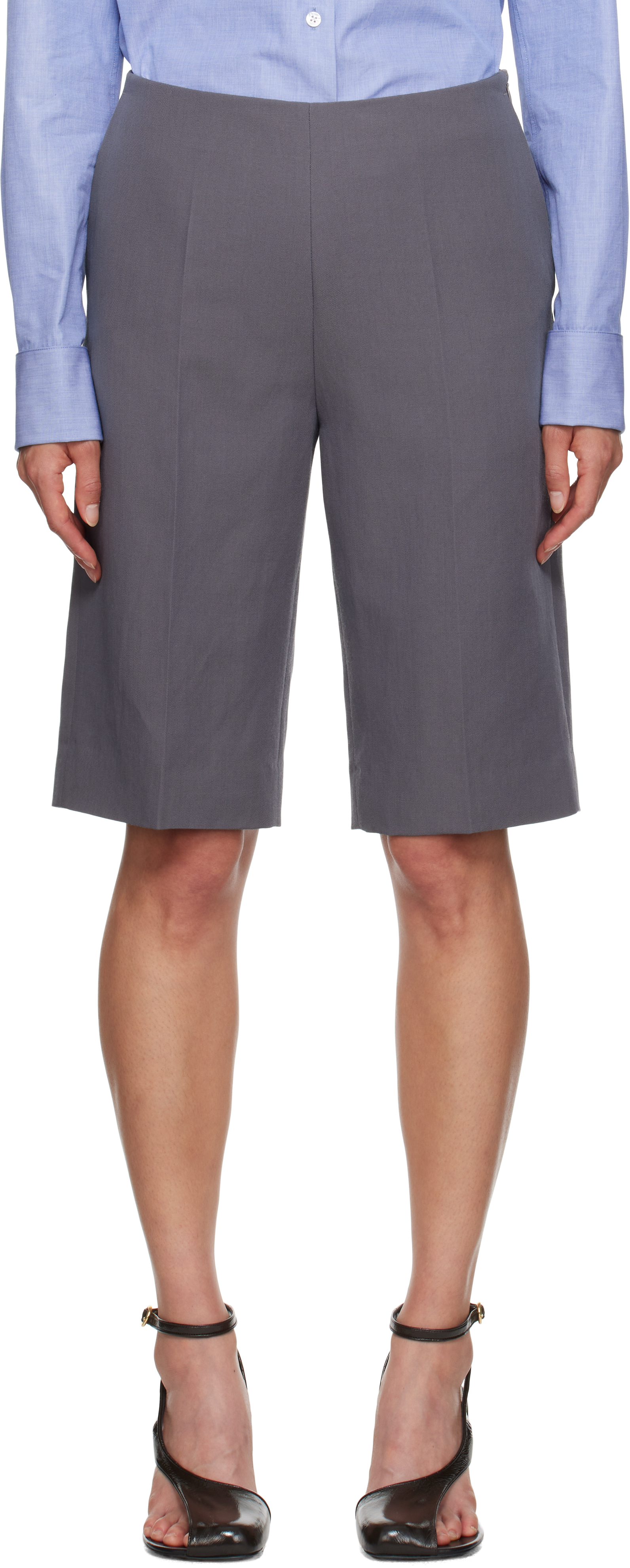 Dries Van Noten Taupe Wool Shorts In 811 Taupe