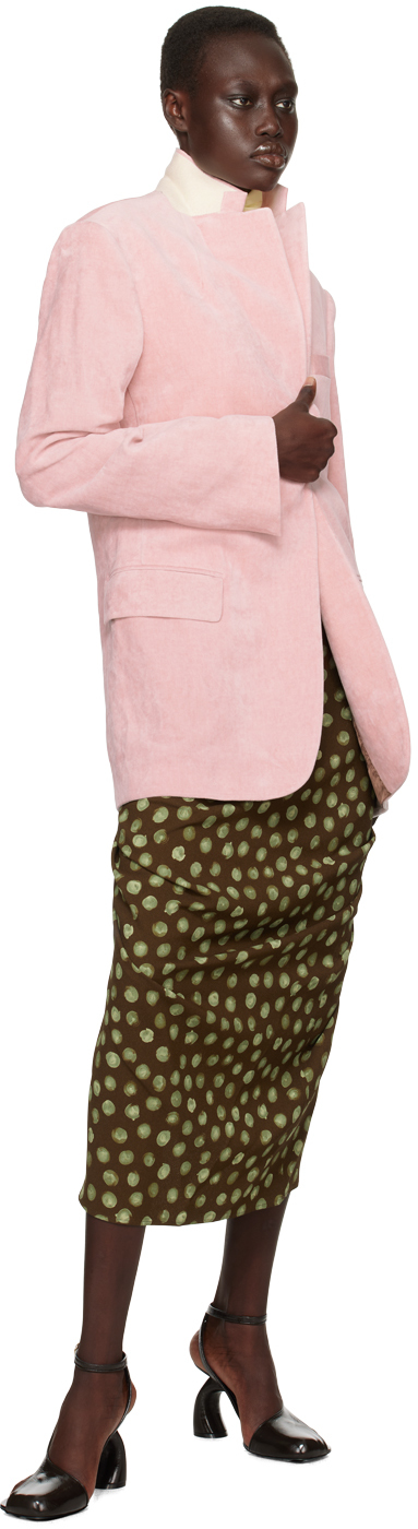Shop Dries Van Noten Brown Polka Dot Midi Skirt In 703 Brown