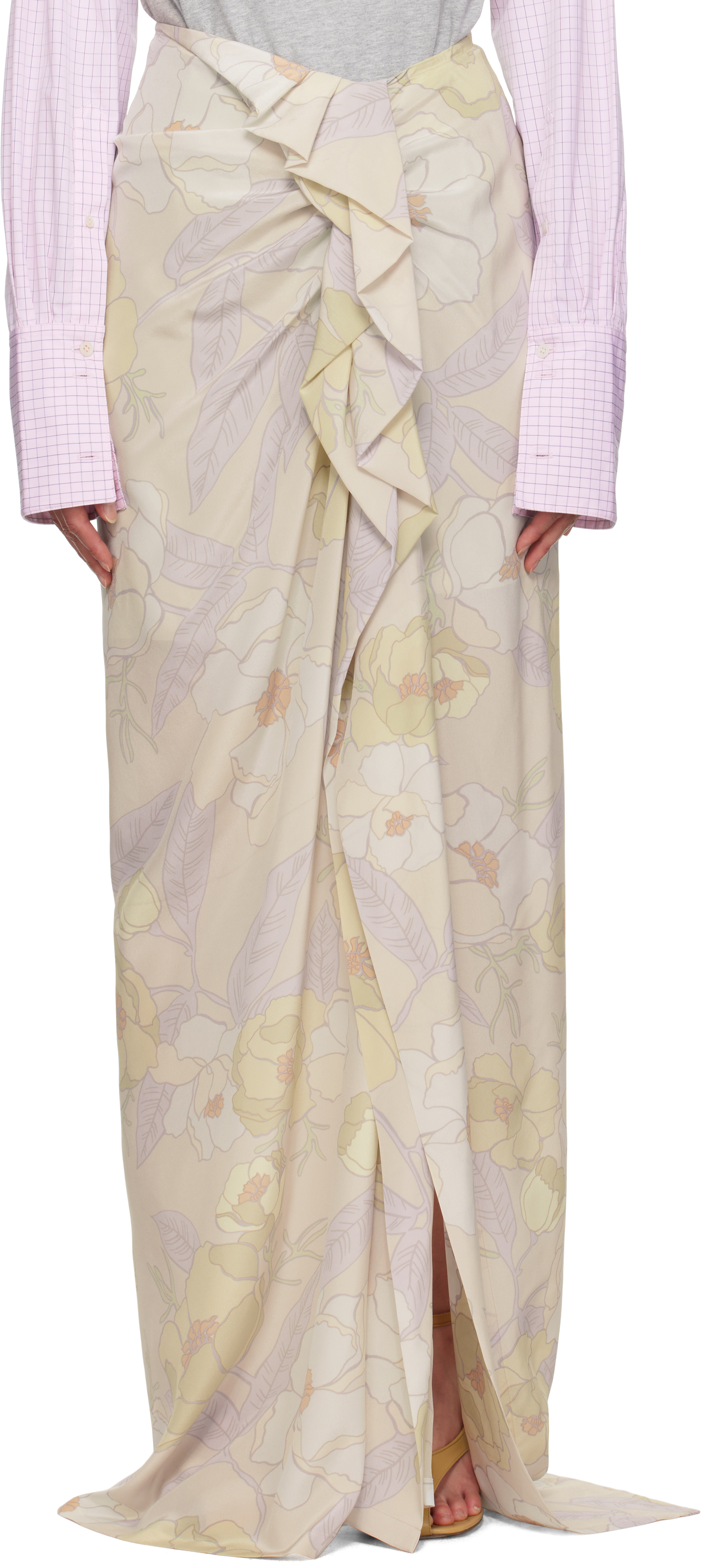 Dries Van Notenのマルチカラー シルク マキシスカートがセール中