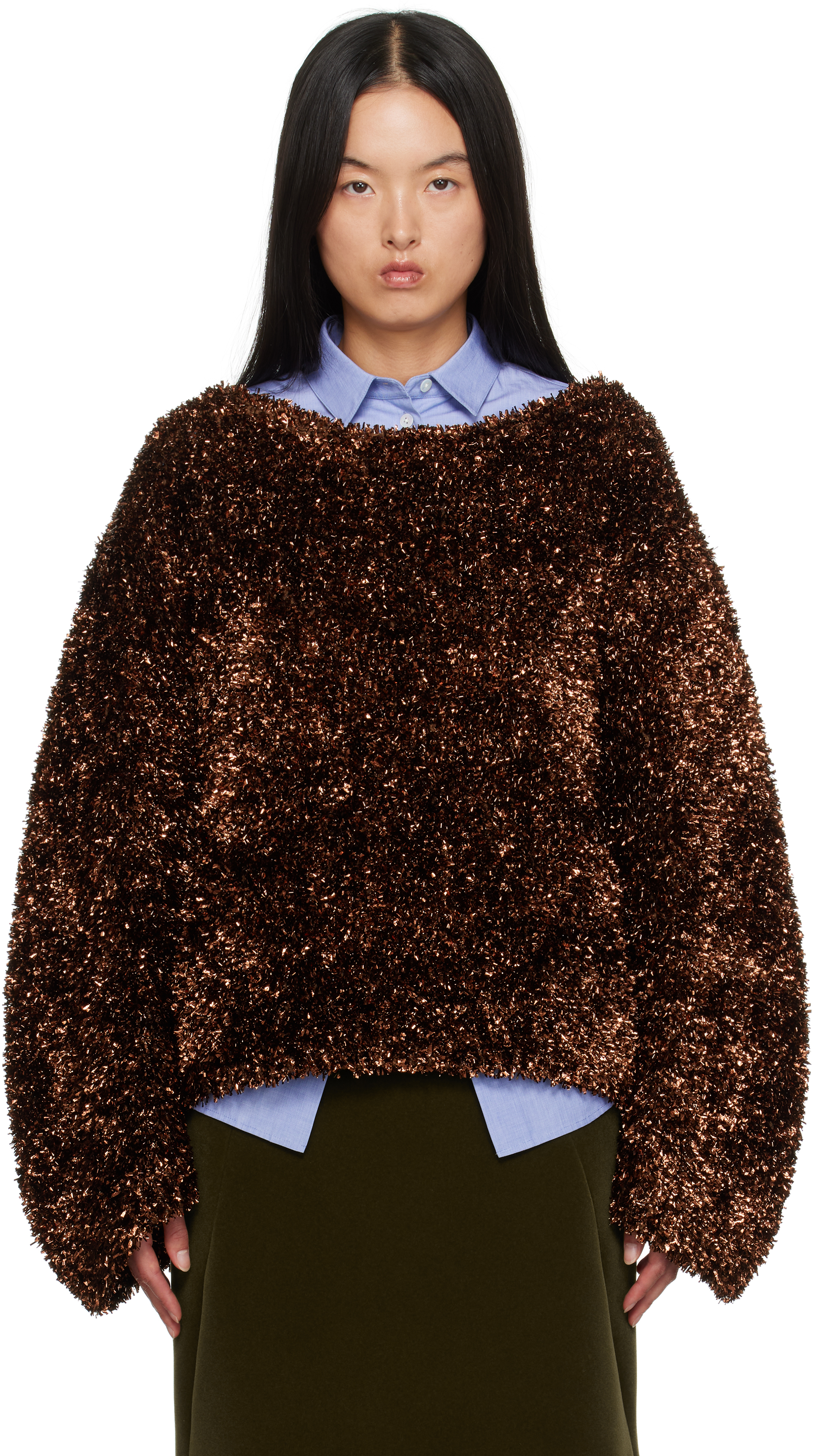 Shop Dries Van Noten Brown Tinsel Sweater In 703 Brown