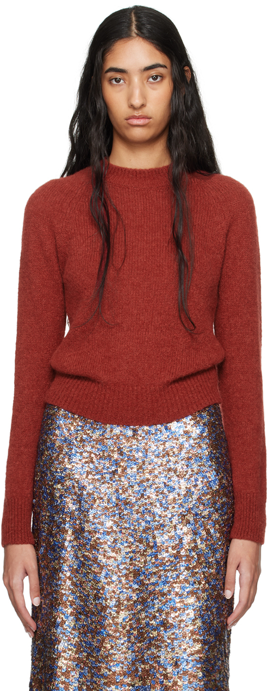 Shop Dries Van Noten Red Alpaca Sweater In 355 Wine