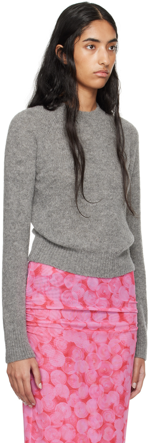 Shop Dries Van Noten Gray Alpaca Sweater In 804 Mid Grey