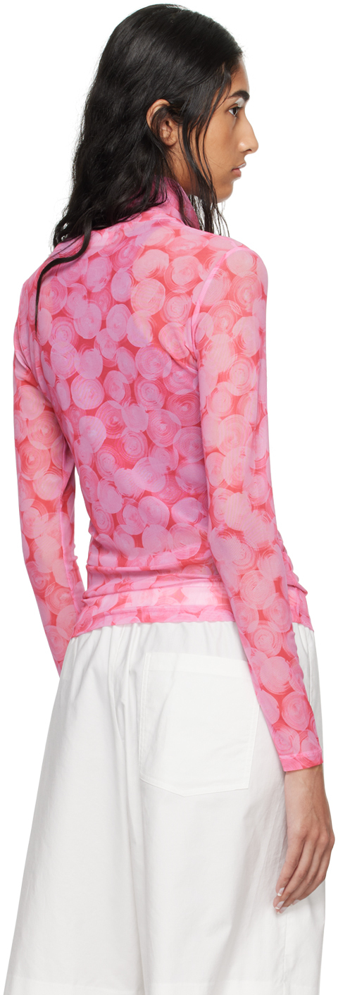 Dries Van Noten Pink Pattern Turtleneck In 305 Pink