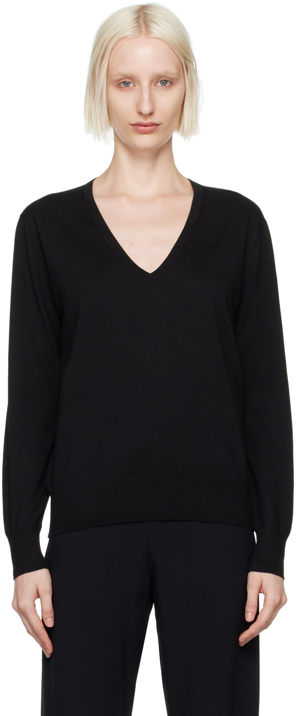 Shop Dries Van Noten Black Merino Wool Sweater In 900 Black