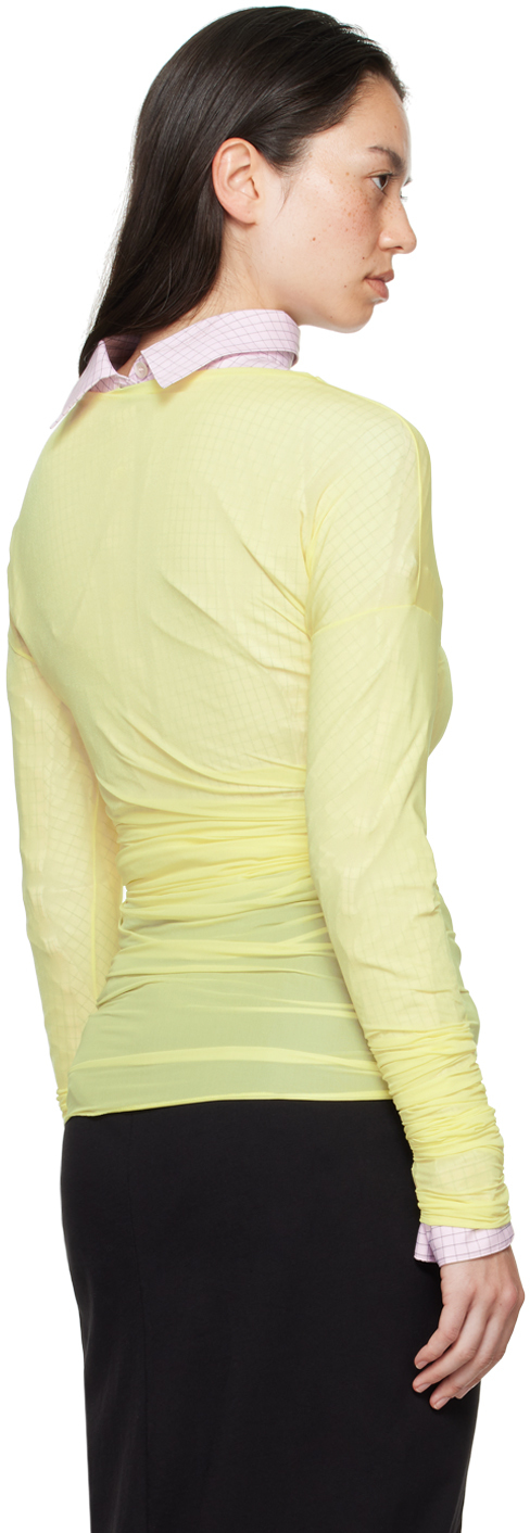 正規 DRIES VAN NOTEN Sheer Draped T-shirt Gray Sheer Draped T-shirt – On Sale Now with Up to 32% Off