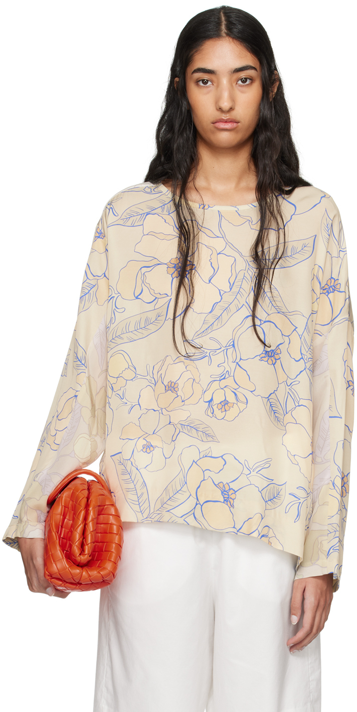 品質検査済 Blue & Yellow Asymmetrical Sale on Noten Van Dries by Blouse トップス