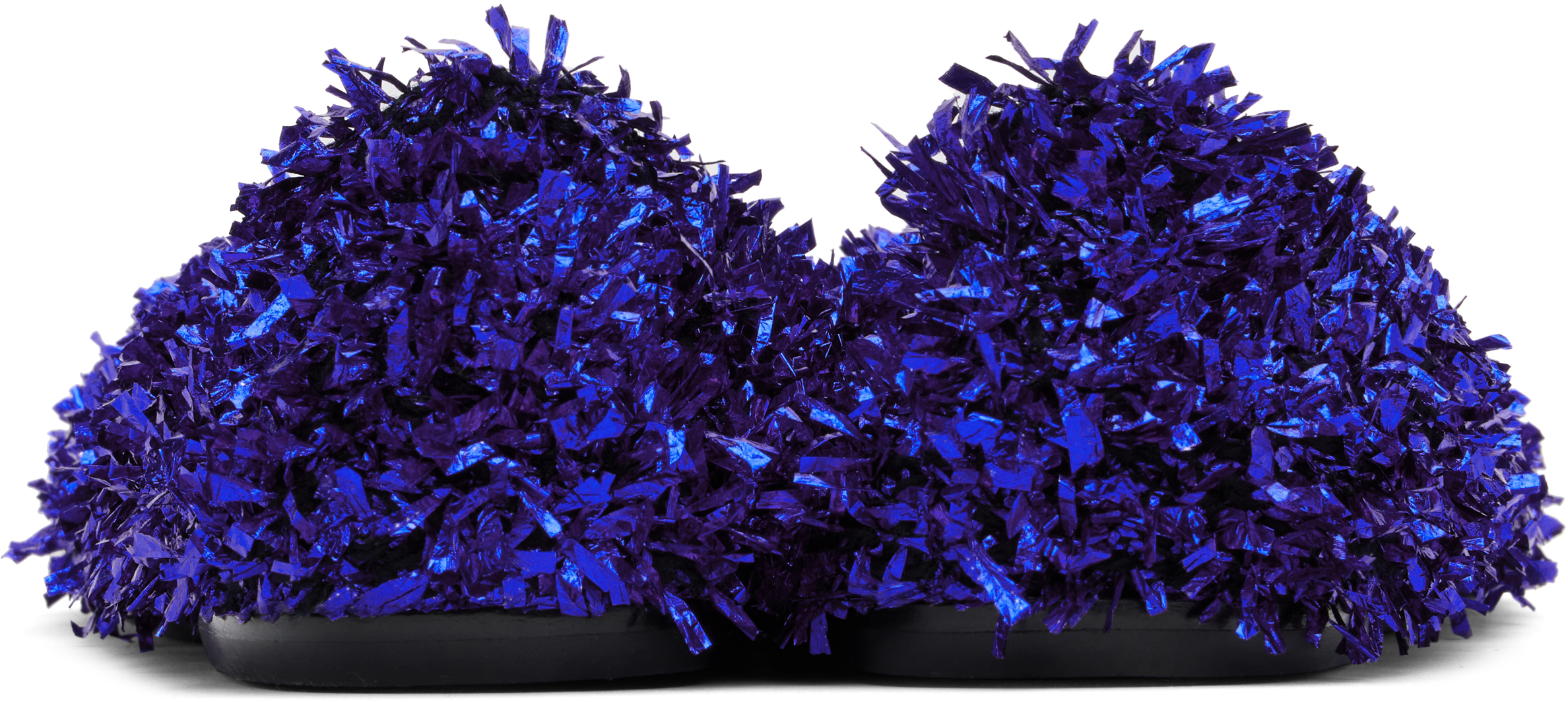 DRIES VAN NOTEN BLUE TINSEL BALLERINA FLATS