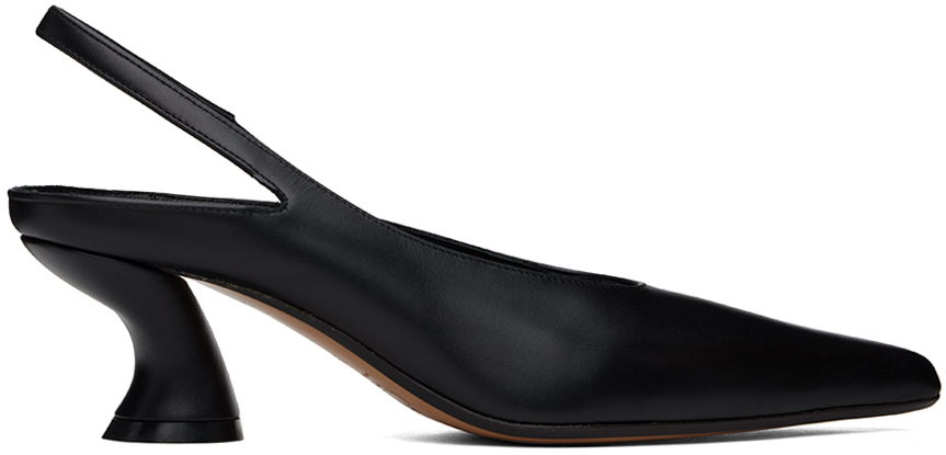 Shop Dries Van Noten Black Slingback Heels In 900 Black