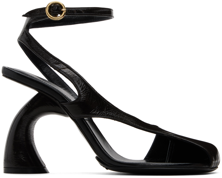 Shop Dries Van Noten Brown Patent Heeled Sandals In 704 Dark Brown