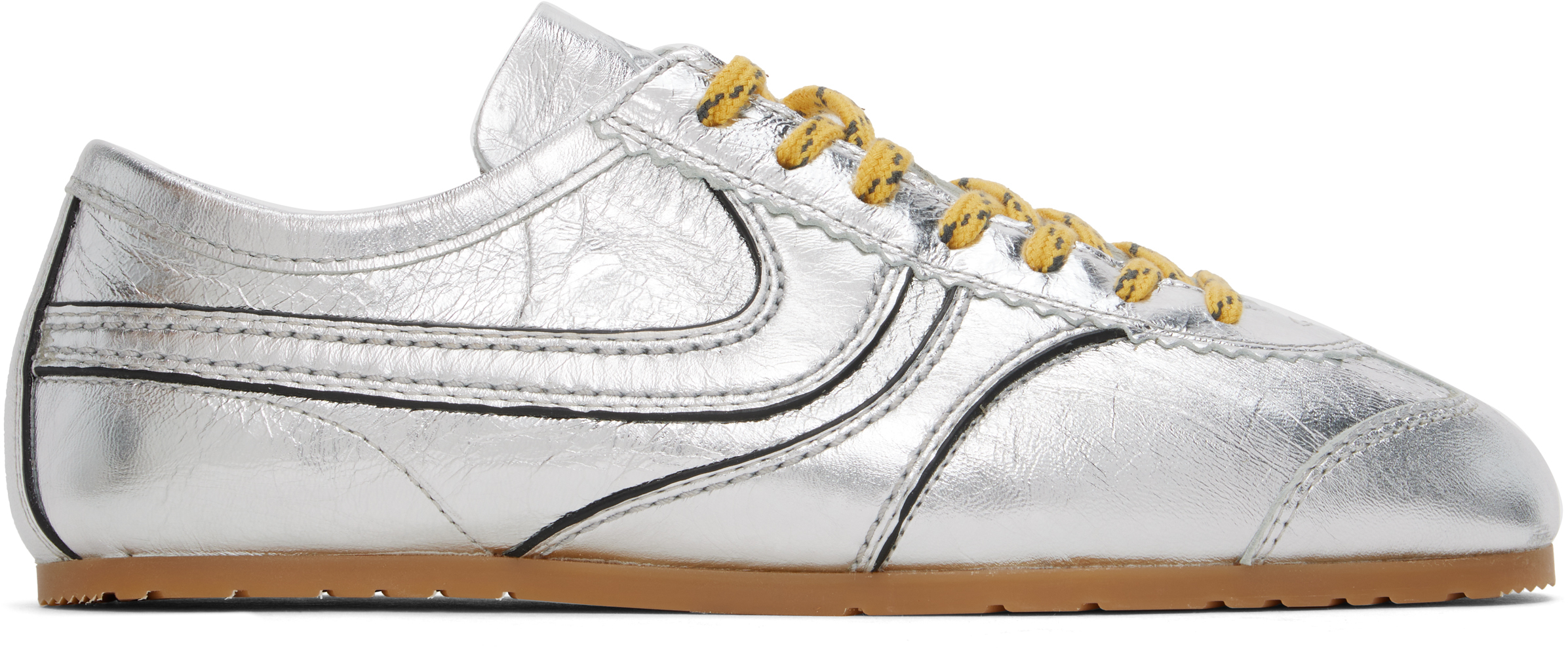 Shop Dries Van Noten Silver Metallic Sneakers In 952 Silver