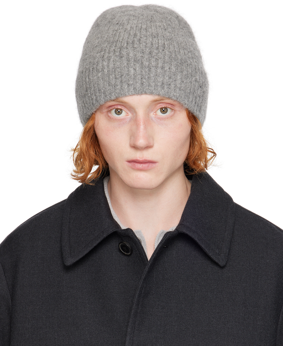 Shop Dries Van Noten Gray Alpaca & Merino Wool Beanie In 804 Mid Grey