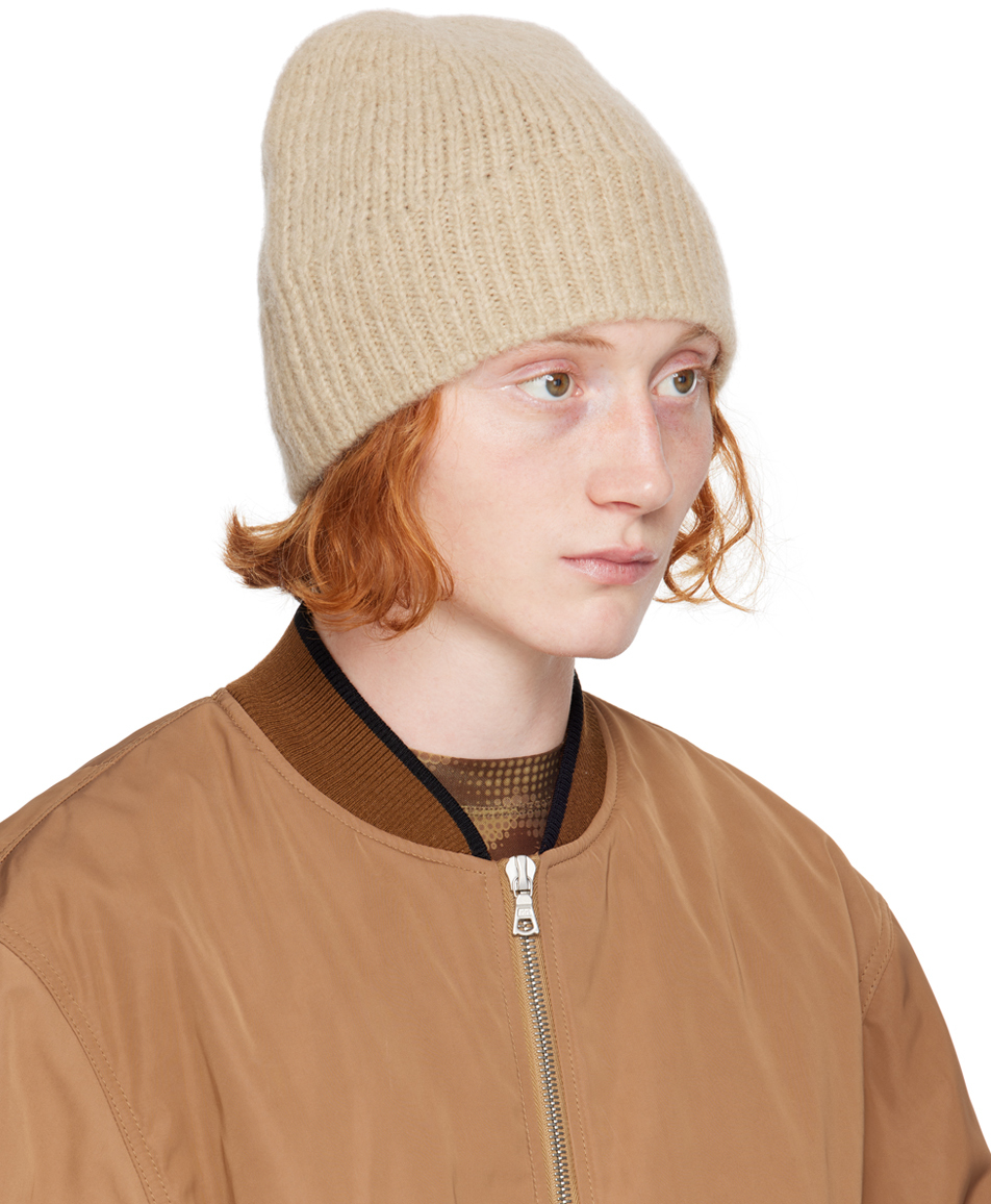 Dries Van Noten Beige Alpaca & Merino Wool Beanie In 4 Natural