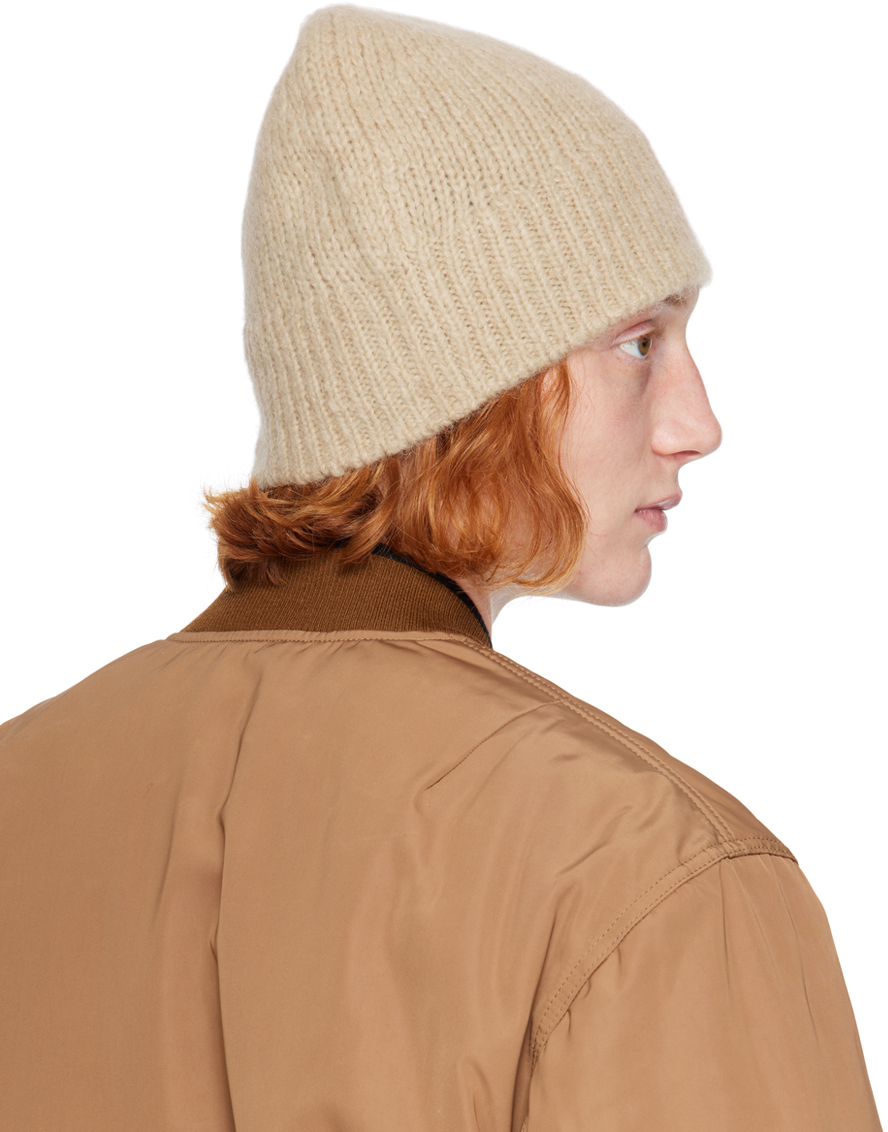 Dries Van Noten Beige Alpaca & Merino Wool Beanie In 4 Natural