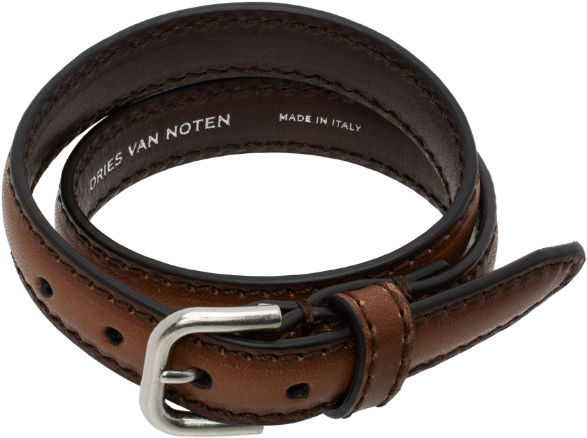 Shop Dries Van Noten タン レザーブレスレット In 712 Tan