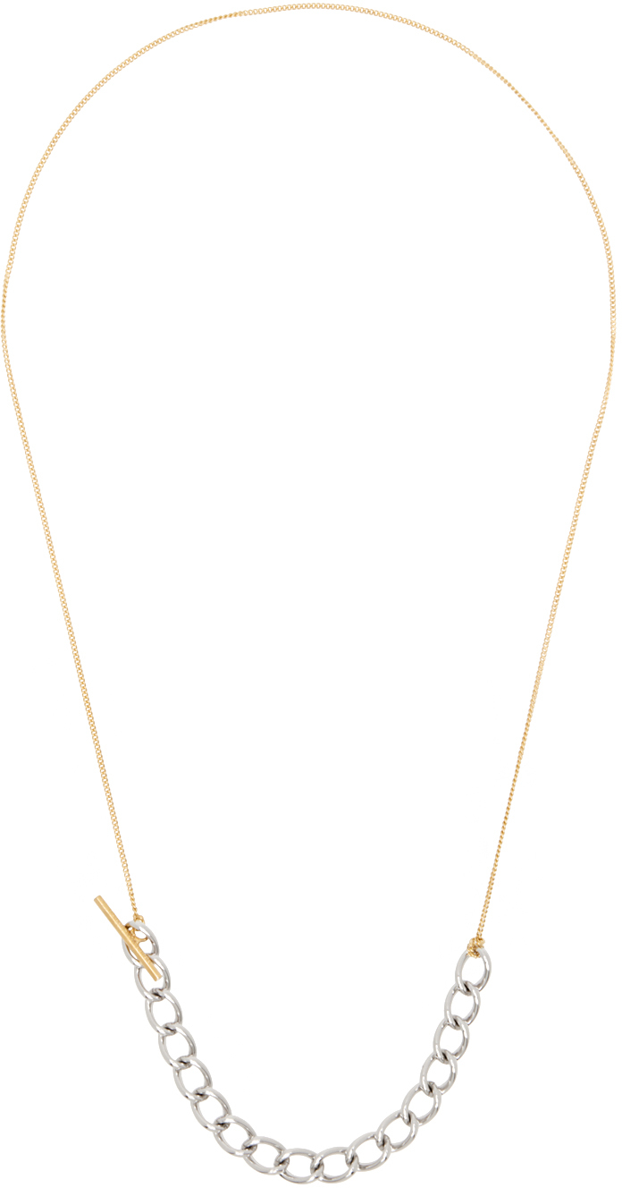 Gold & Silver Contrast Chain Necklace