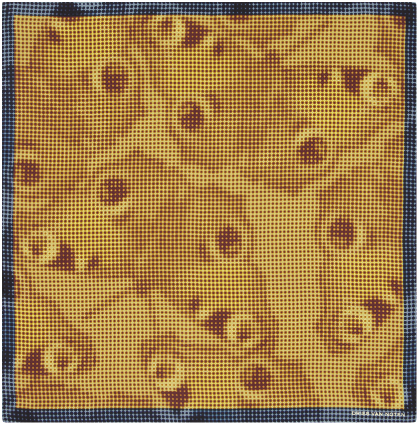 Blue & Yellow Silk Pocket Square