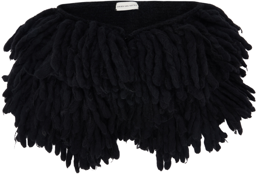 Black Fringed Scarf