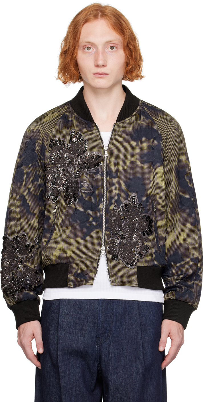 Shop Dries Van Noten Brown Embellished Bomber Jacket In 703 Brown