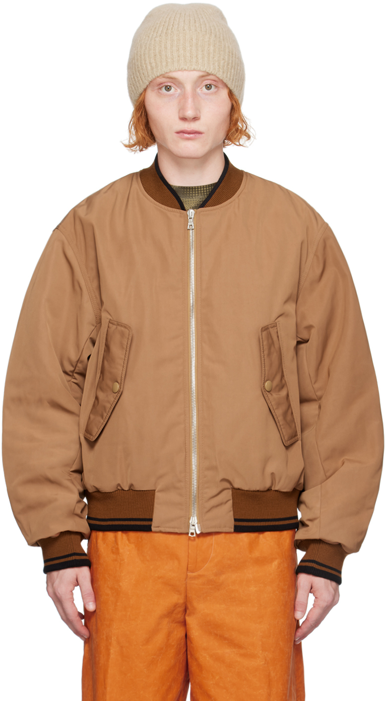 Shop Dries Van Noten Brown Oversized Bomber Jacket In 102 Camel