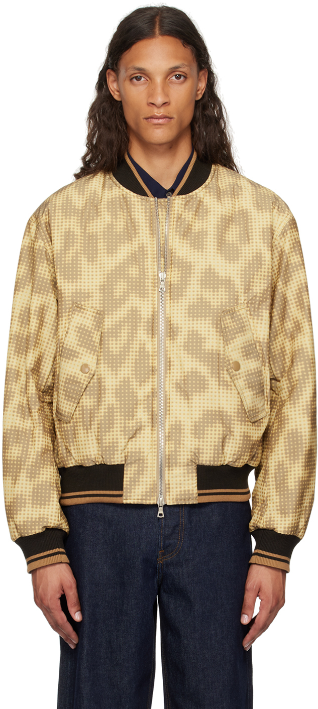 Yellow Printed Bomber Jacket