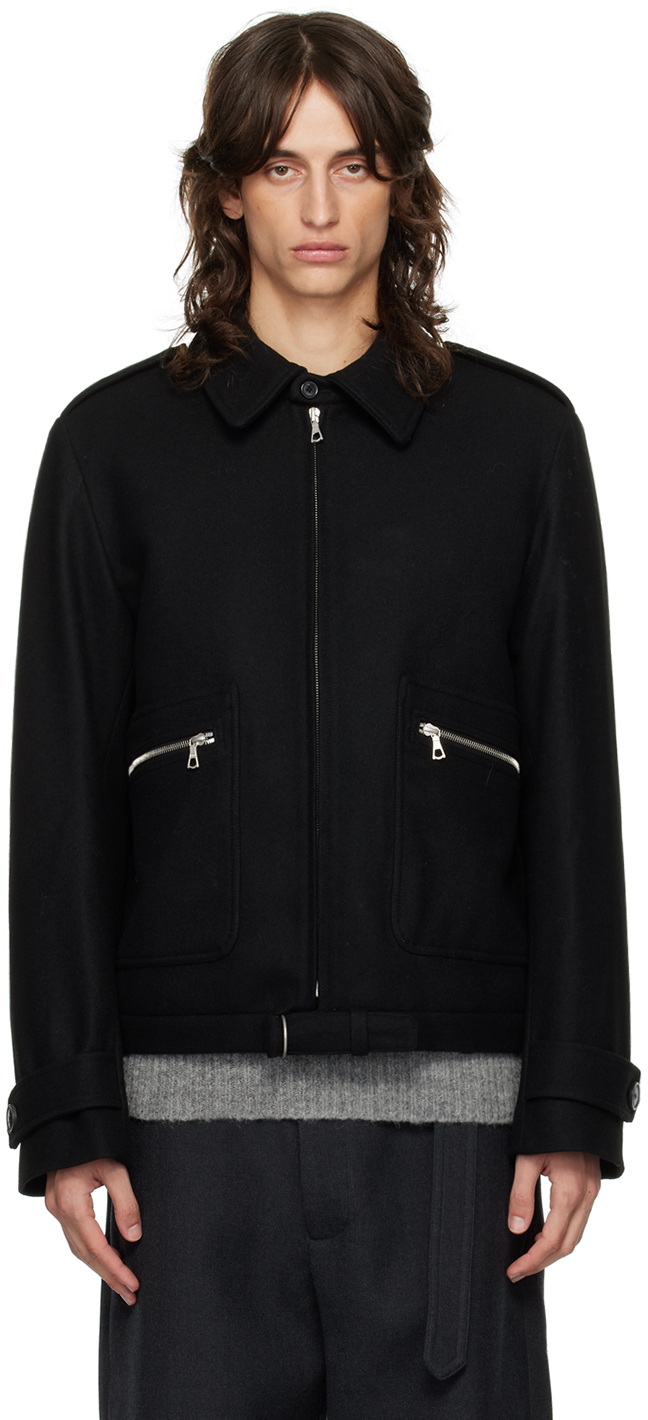 Shop Dries Van Noten Black Wool Jacket In 900 Black