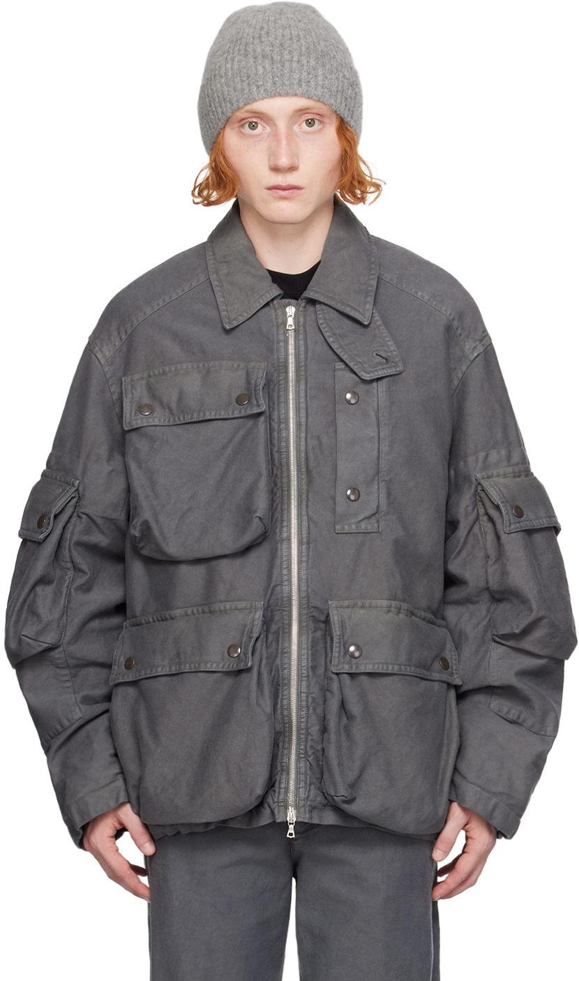 Shop Dries Van Noten Gray Flap Pocket Jacket In 802 Grey