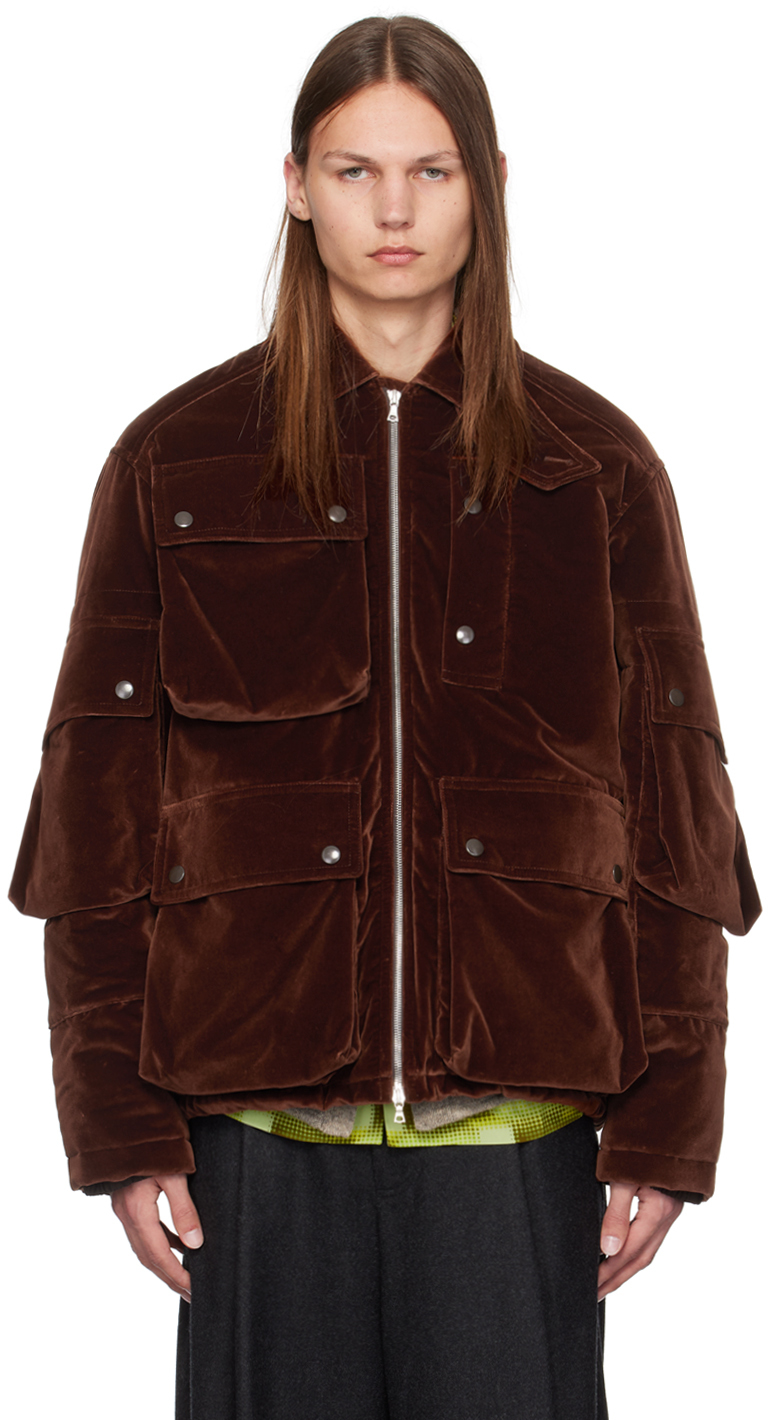 Shop Dries Van Noten Brown Bellows Pocket Jacket In Brown 703