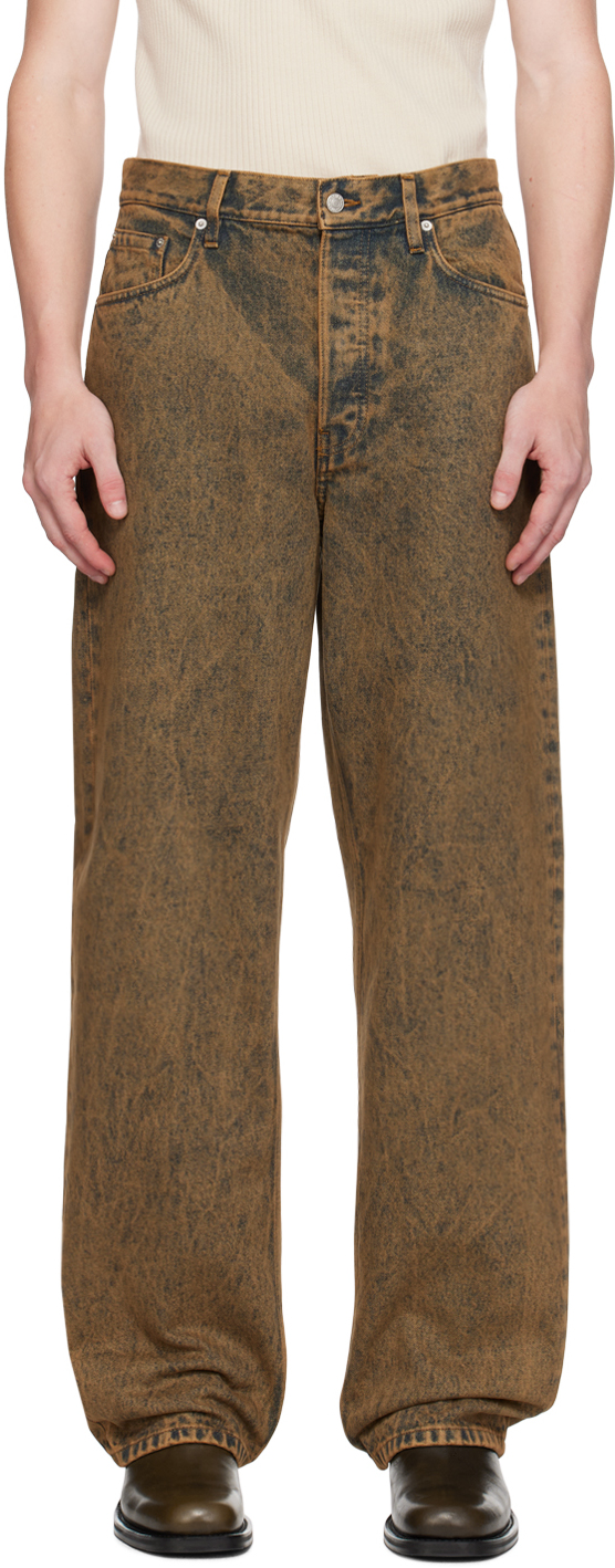 Shop Dries Van Noten Beige Garment-dyed Jeans In 103 Beige