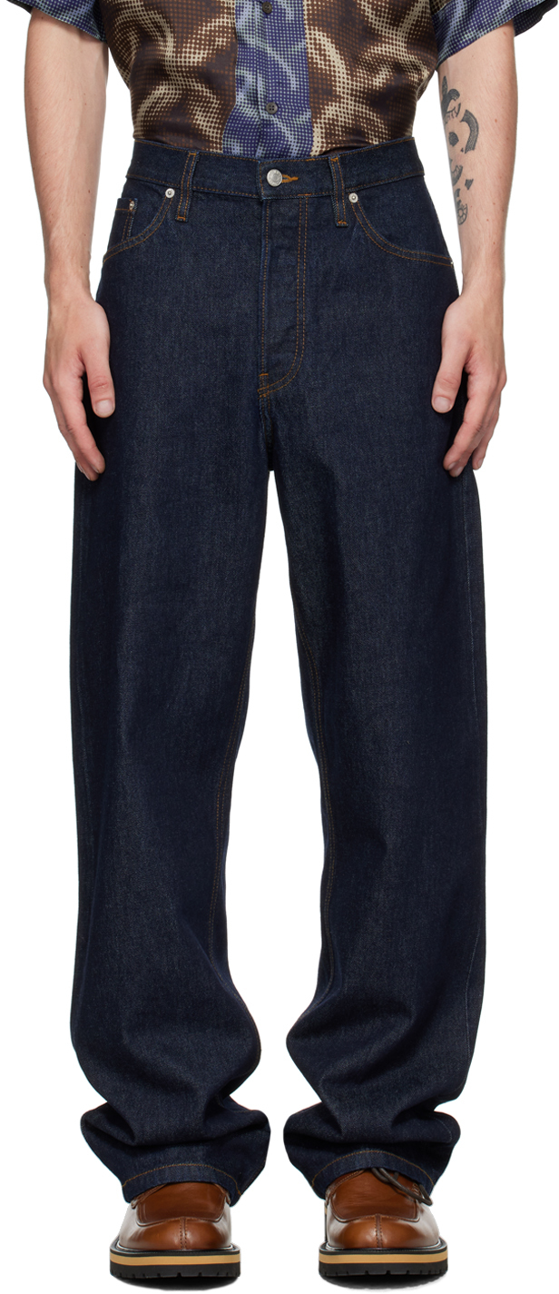 Shop Dries Van Noten Indigo Wide-leg Jeans In 507 Indigo