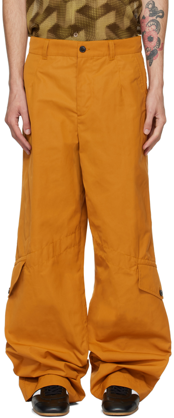 Yellow Wide Cargo Pants
