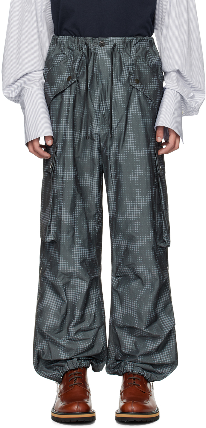 Gray Printed Cargo Pants